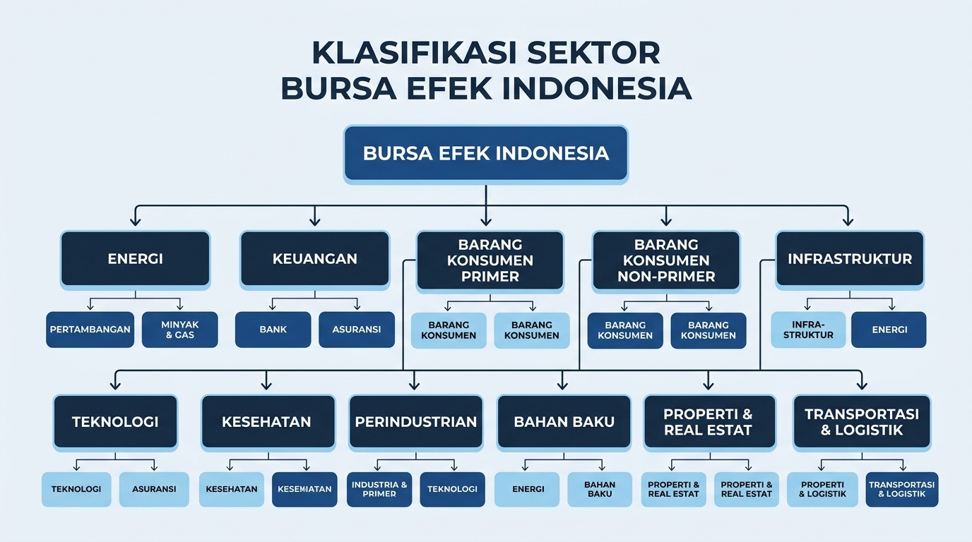 bagan klasifikasi sektor industri di Bursa Efek Indonesia berbasis IDX-IC